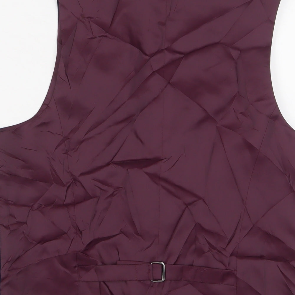 ASOS Mens Blue Polyester Jacket Suit Waistcoat Size 38 Regular