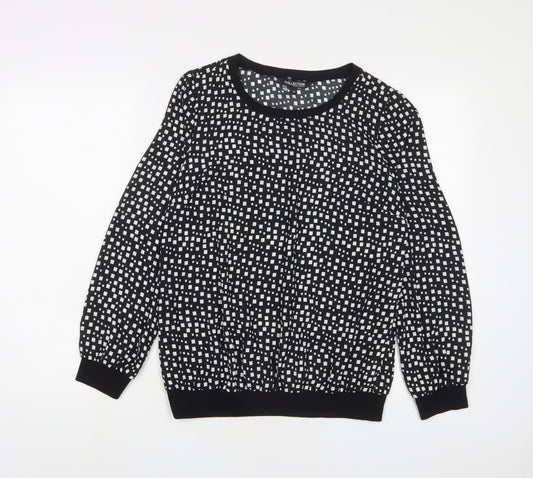Womens UK Size 10 Debenhams Black Basic Blouse