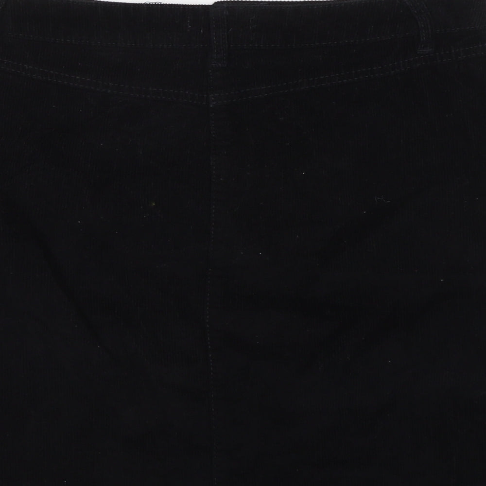 Brand and care label for Papaya women’s black cotton a-line skirt, size UK 10, zip