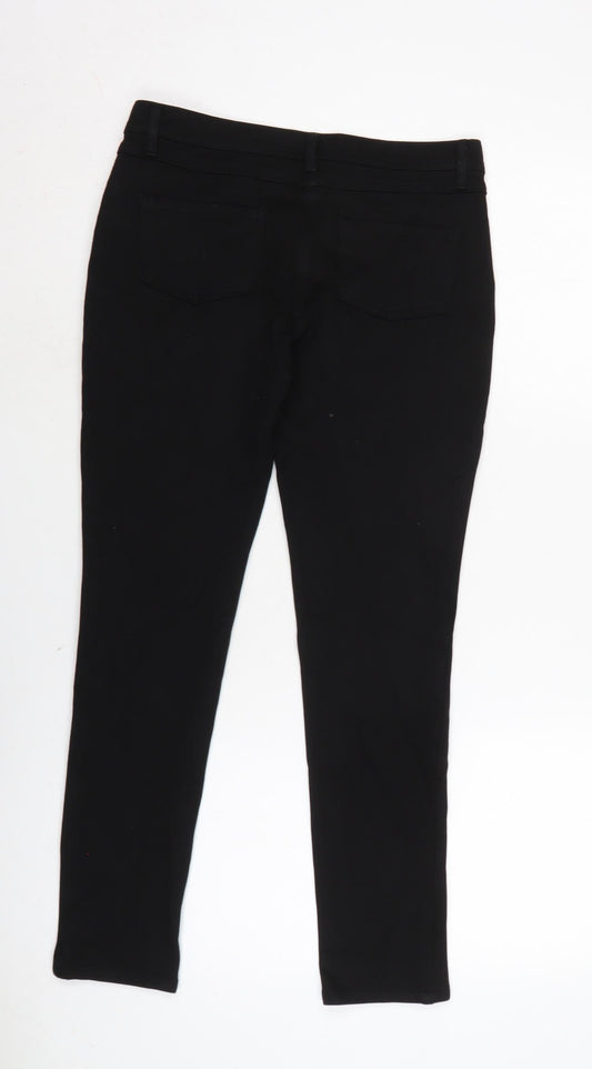 Monsoon Womens Black Polyester Trousers Size 28 in L26 in Regular Zip