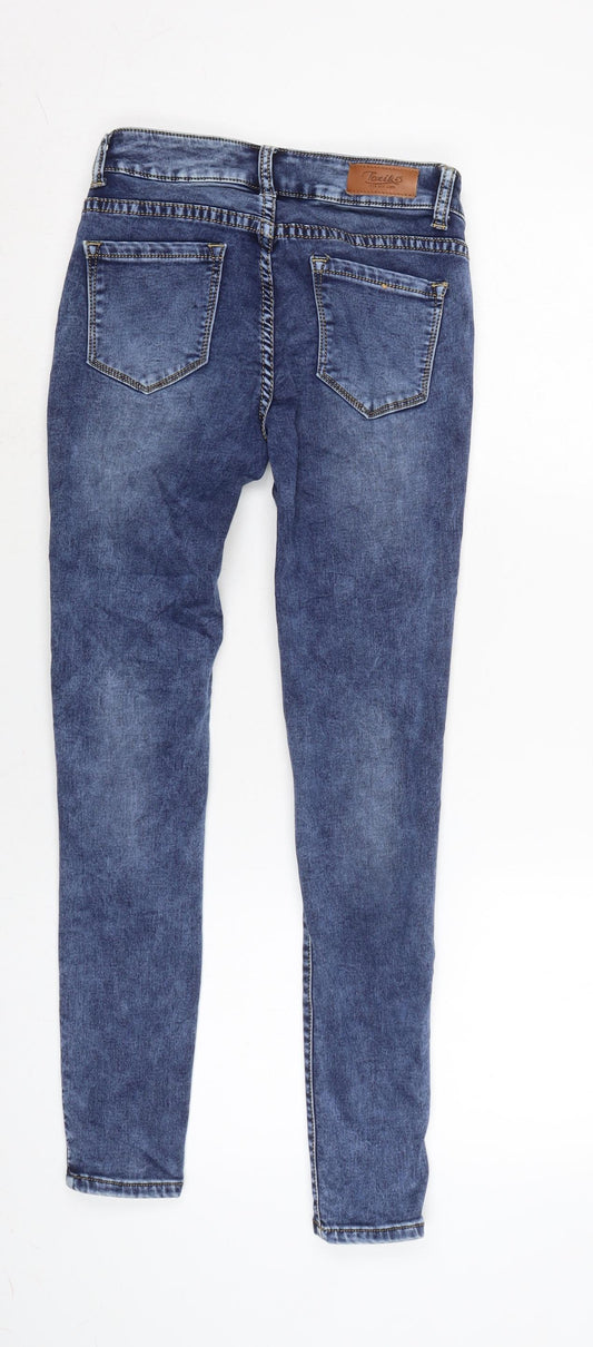 Womens UK Size 8 Toxik3 Regular Fit Skinny Blue Jeans