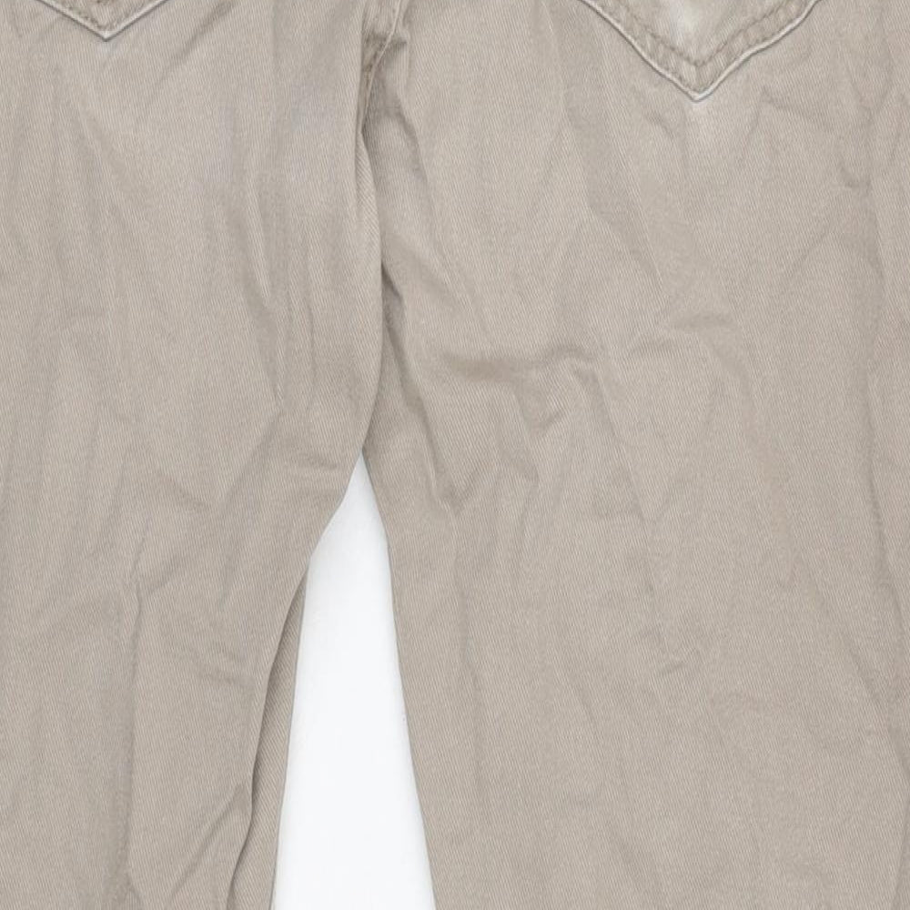 Denim & Co. Mens Beige Cotton Straight Jeans Size 33 in L32 in Regular Zip