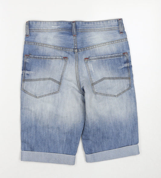 Denim & Co. Mens Blue Cotton Bermuda Shorts Size 28 in L11 in Regular Zip