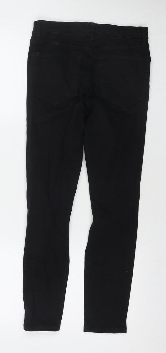 Topshop Womens Black Cotton Skinny Jeans Size 29 in L30 in Regular Zip