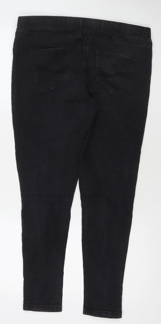TU Womens Black Cotton Jegging Jeans Size 14 L26 in Regular