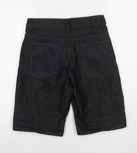 Denim & Co. Mens Black Cotton Bermuda Shorts Size 28 in L9 in Regular Zip