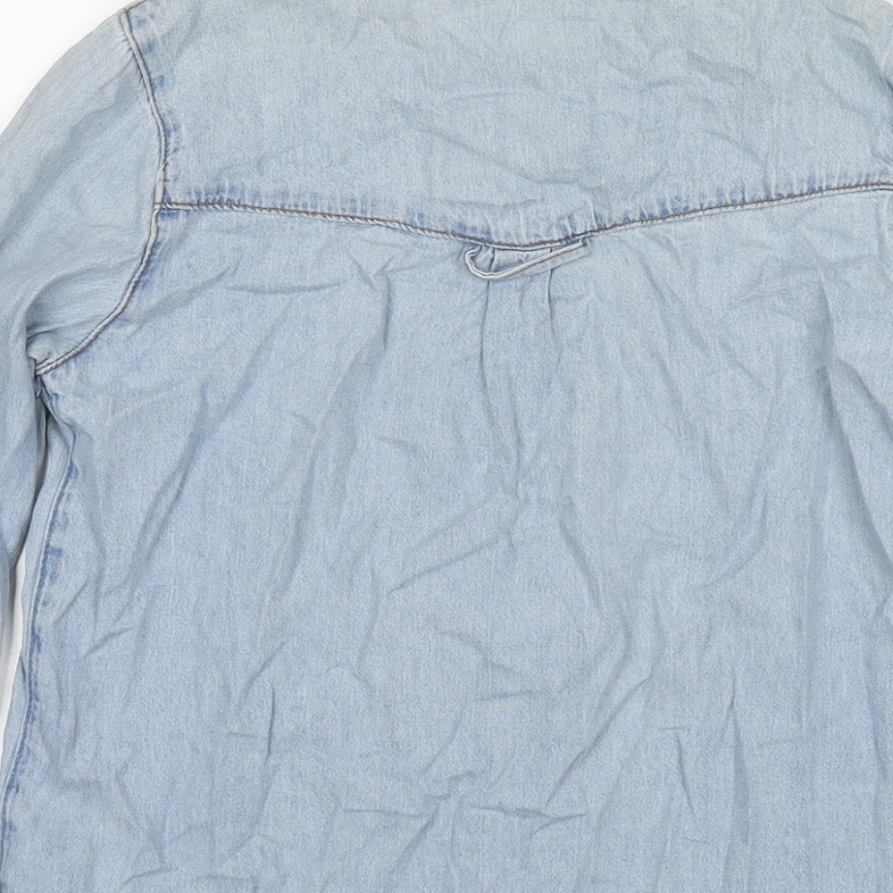 Womens UK Size 6 ASOS Blue Basic Button-Up