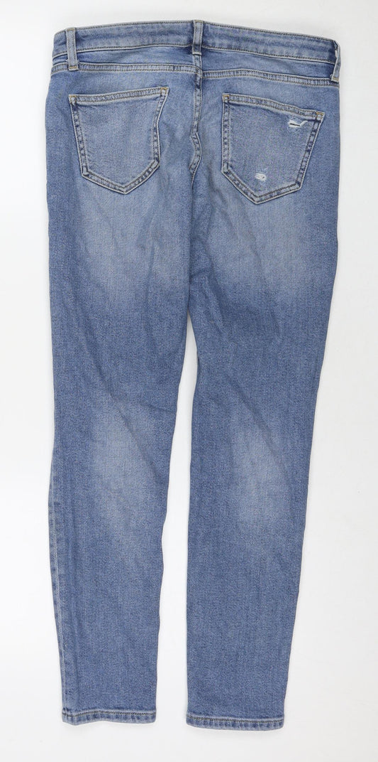 Topshop Womens Blue Cotton Skinny Jeans Size 26 L32 in Regular Zip