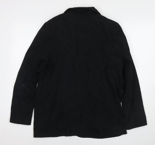 Womens UK Size 14 Marks and Spencer Black Biker Coat
