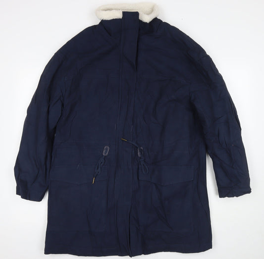 Womens UK Size 16 Per Una Blue Parka Coat