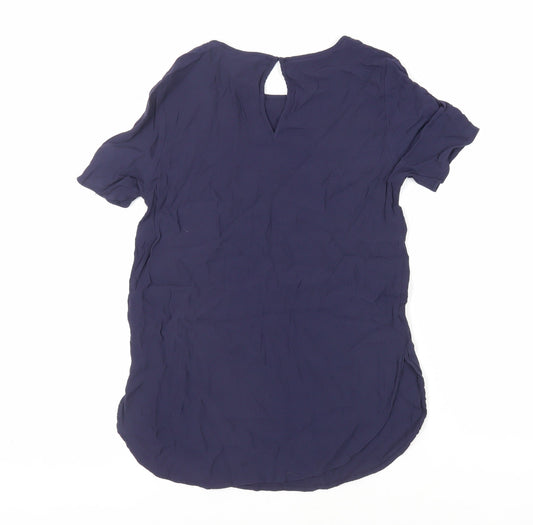 Womens UK Size 8 H&M Blue Basic Blouse