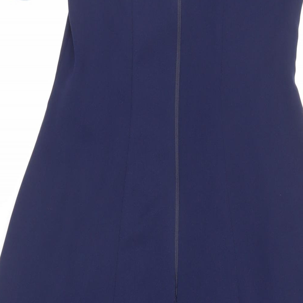 Coast Womens Blue Polyester Fit & Flare Size 6 Off the Shoulder Zip