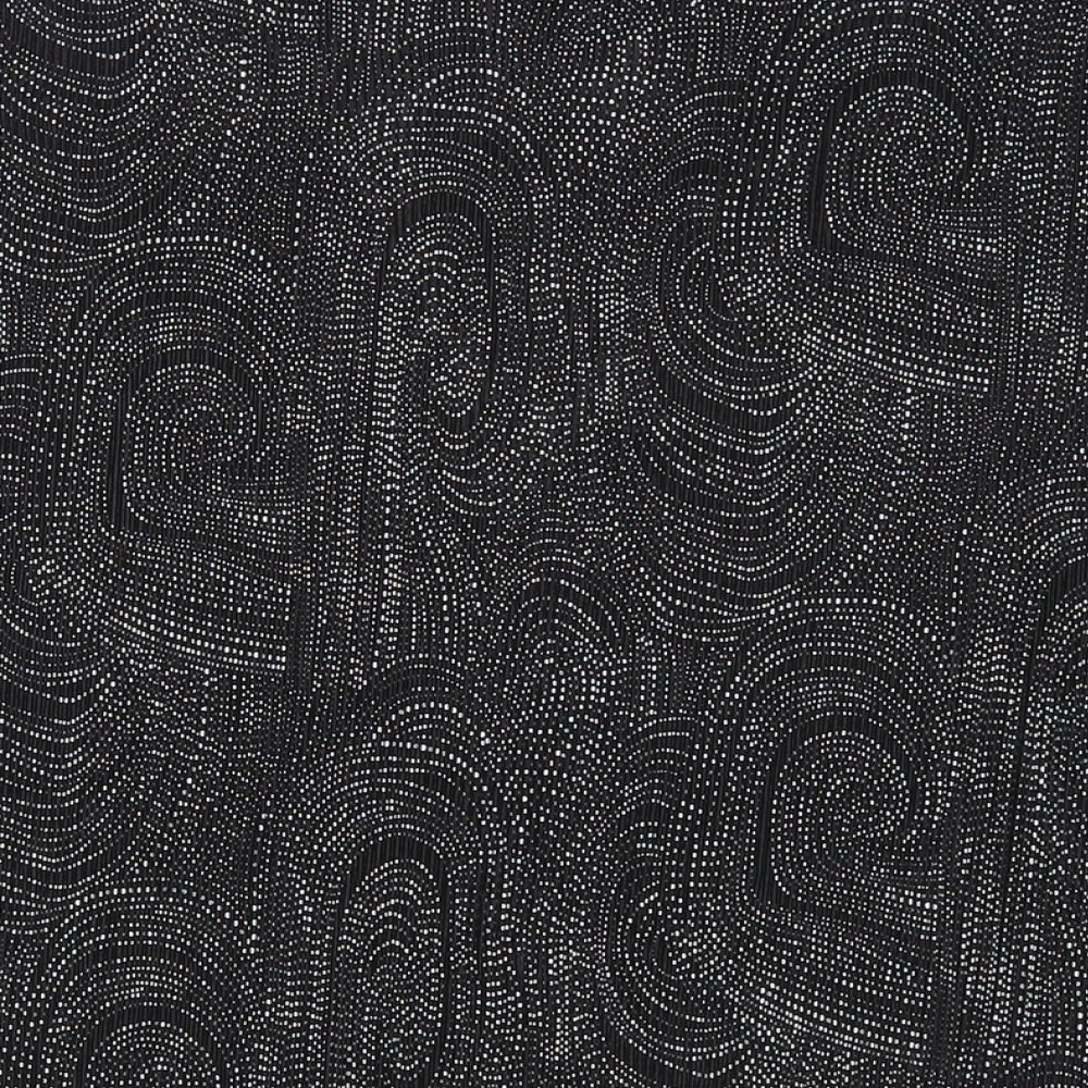 Bonmarché Womens Black Geometric Polyester Basic Button-Up Size 24 Collared