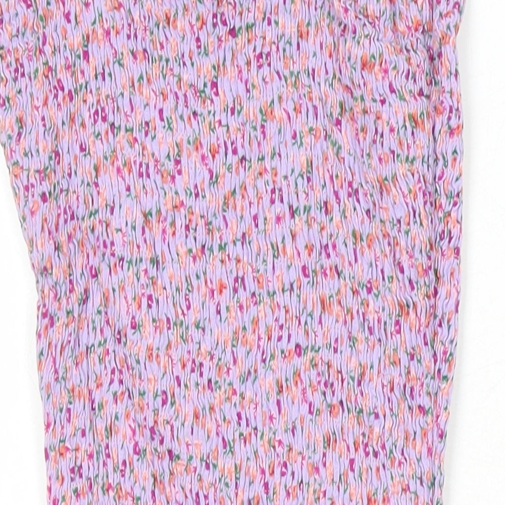 PRETTYLITTLETHING Womens Ivory Fair Isle Viscose Mini Size 4 Round Neck