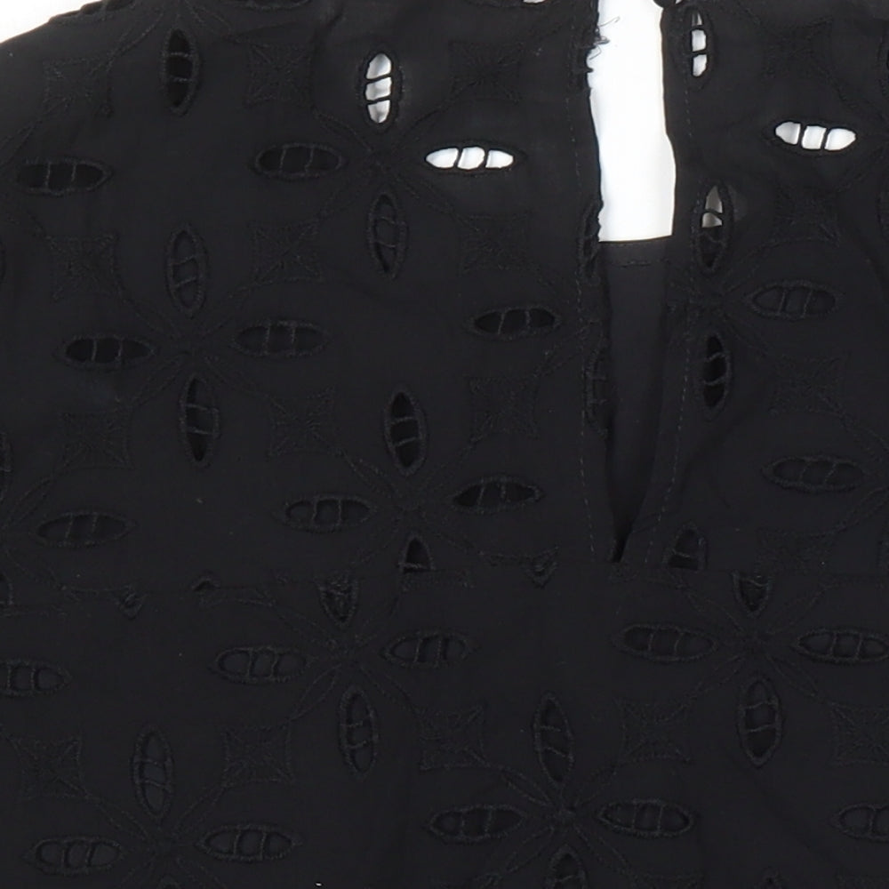 Womens UK Size 8 NEXT Black Tunic Blouse