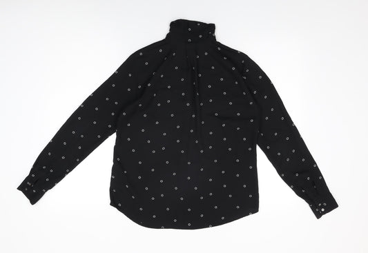 Womens UK Size 6 H&M Black Basic Button-Up