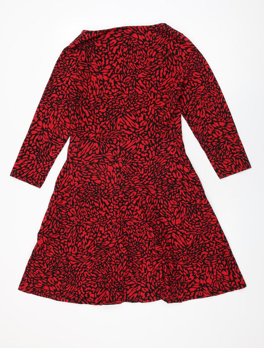 Dorothy Perkins Womens Red Geometric Cotton A-Line Size 14 Sweetheart Pullover