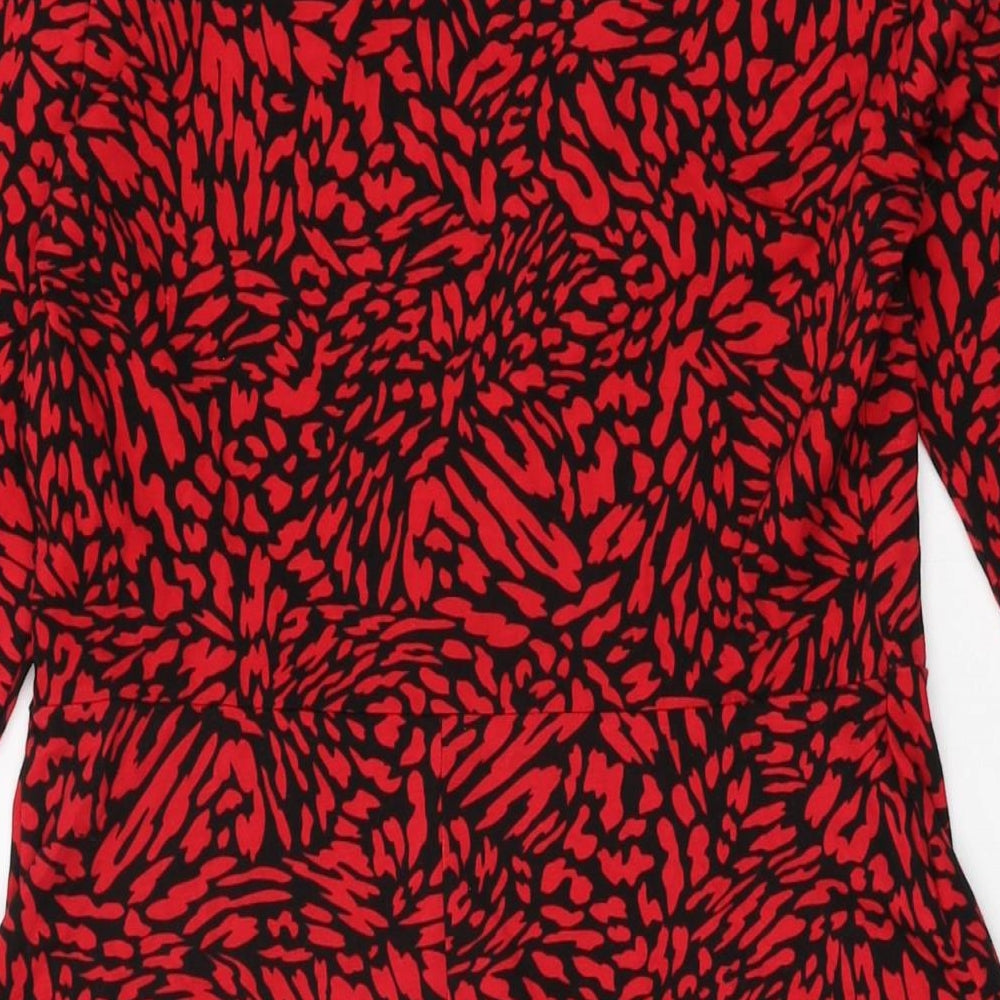 Dorothy Perkins Womens Red Geometric Cotton A-Line Size 14 Sweetheart Pullover