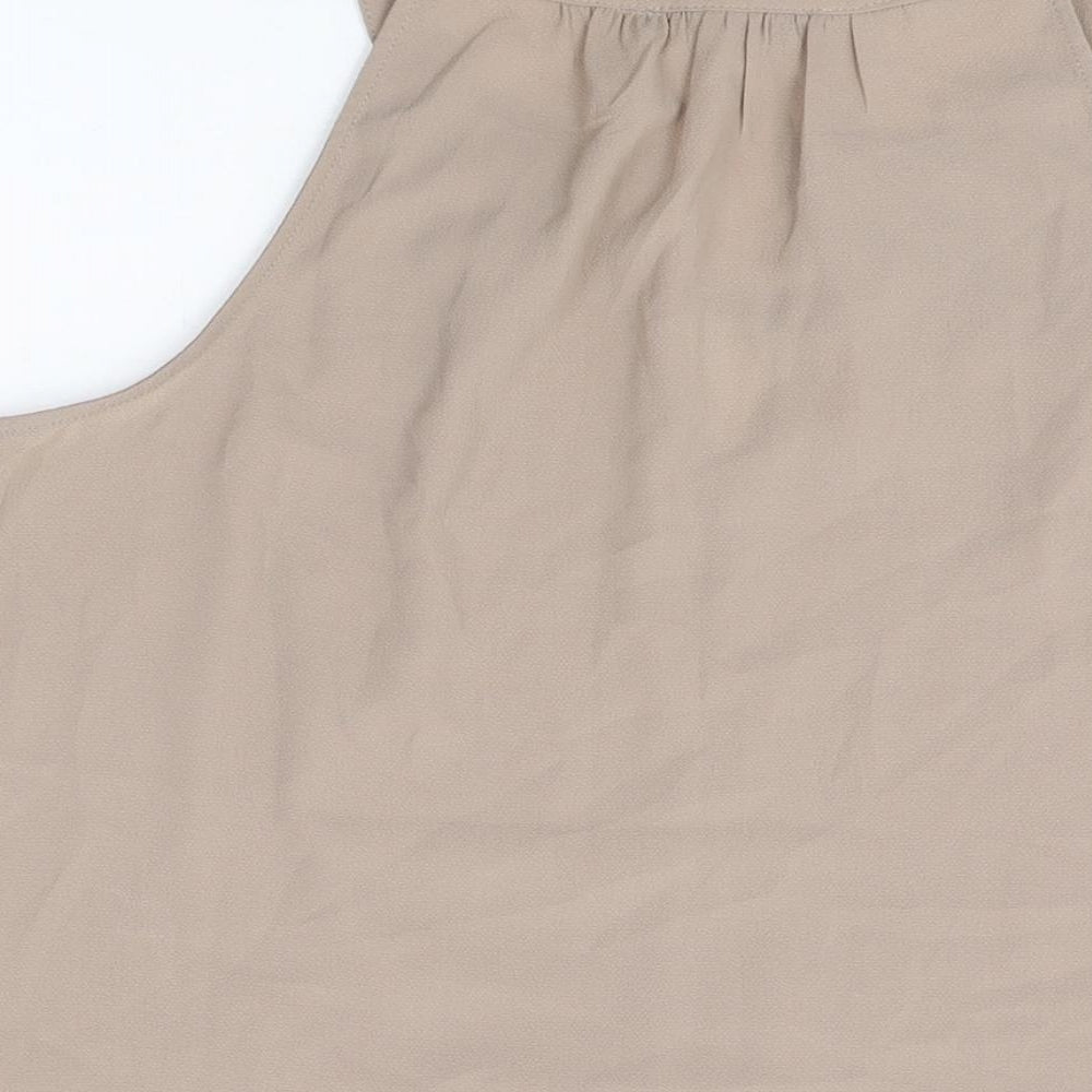 Womens UK Size M Rose + Olive Beige Basic T-Shirt
