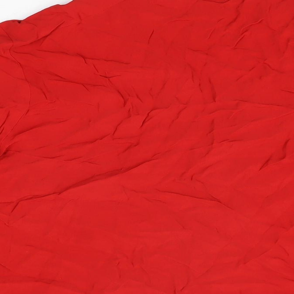 Womens UK Size S Zara Red Basic Blouse