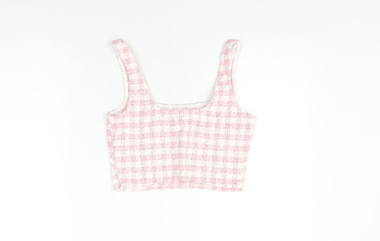 Womens UK Size 8 ASOS Pink Cropped T-Shirt