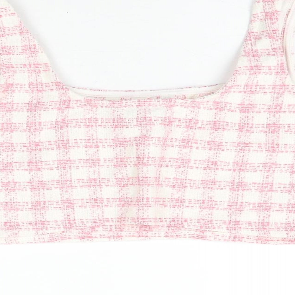 Womens UK Size 8 ASOS Pink Cropped T-Shirt