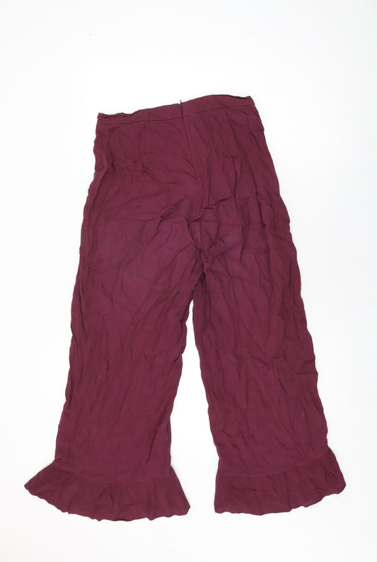 Womens UK Size 10 Glamorous Regular Fit Purple Trousers