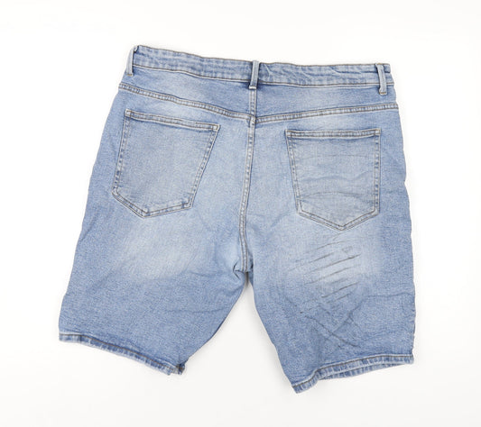 Denim & Co. Mens Blue Cotton Bermuda Shorts Size 38 in L11 in Regular Button