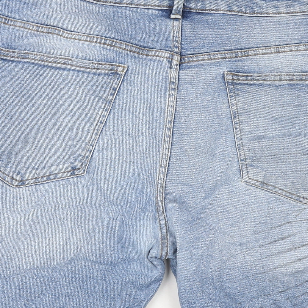 Denim & Co. Mens Blue Cotton Bermuda Shorts Size 38 in L11 in Regular Button