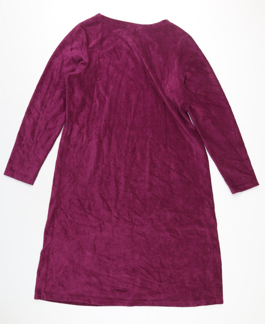 Cotton Traders Womens Purple Polyester A-Line Size 18 Round Neck Pullover
