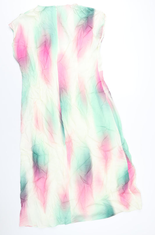 Autograph Womens Multicoloured Cupro A-Line Size 18 Round Neck Zip