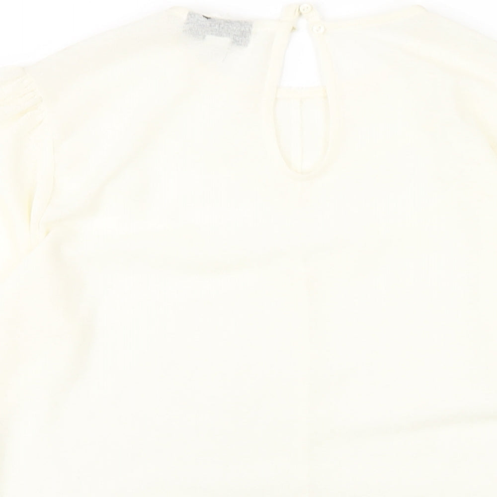Womens UK Size 10 Topshop Ivory Basic T-Shirt