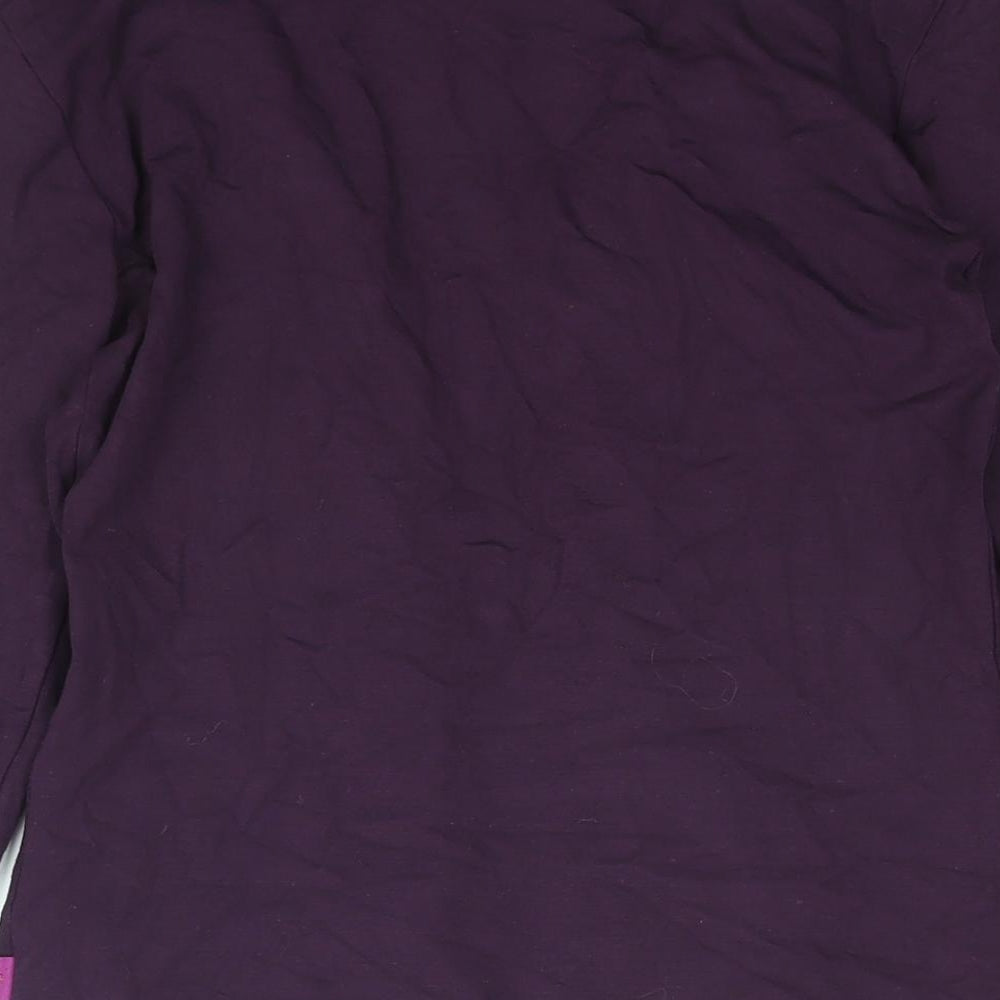 Brand and care label for ELLE women’s purple v-neck viscose cape jumper, size M, - sequin trim