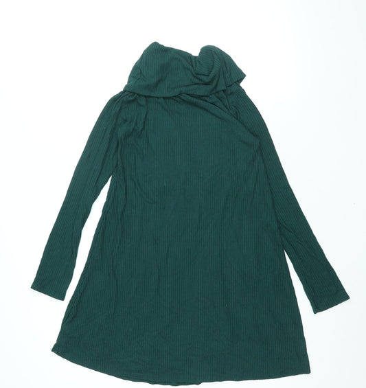 Apricot Womens Green Viscose A-Line Size 8 Roll Neck Pullover