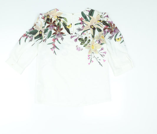 Womens UK Size 8 Oasis White Basic Blouse