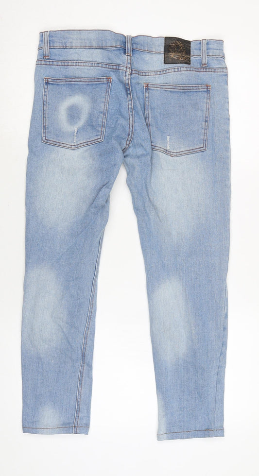 Cheap Monday Mens Blue Cotton Blend Straight Jeans Size 30 in L27 in Regular Zip