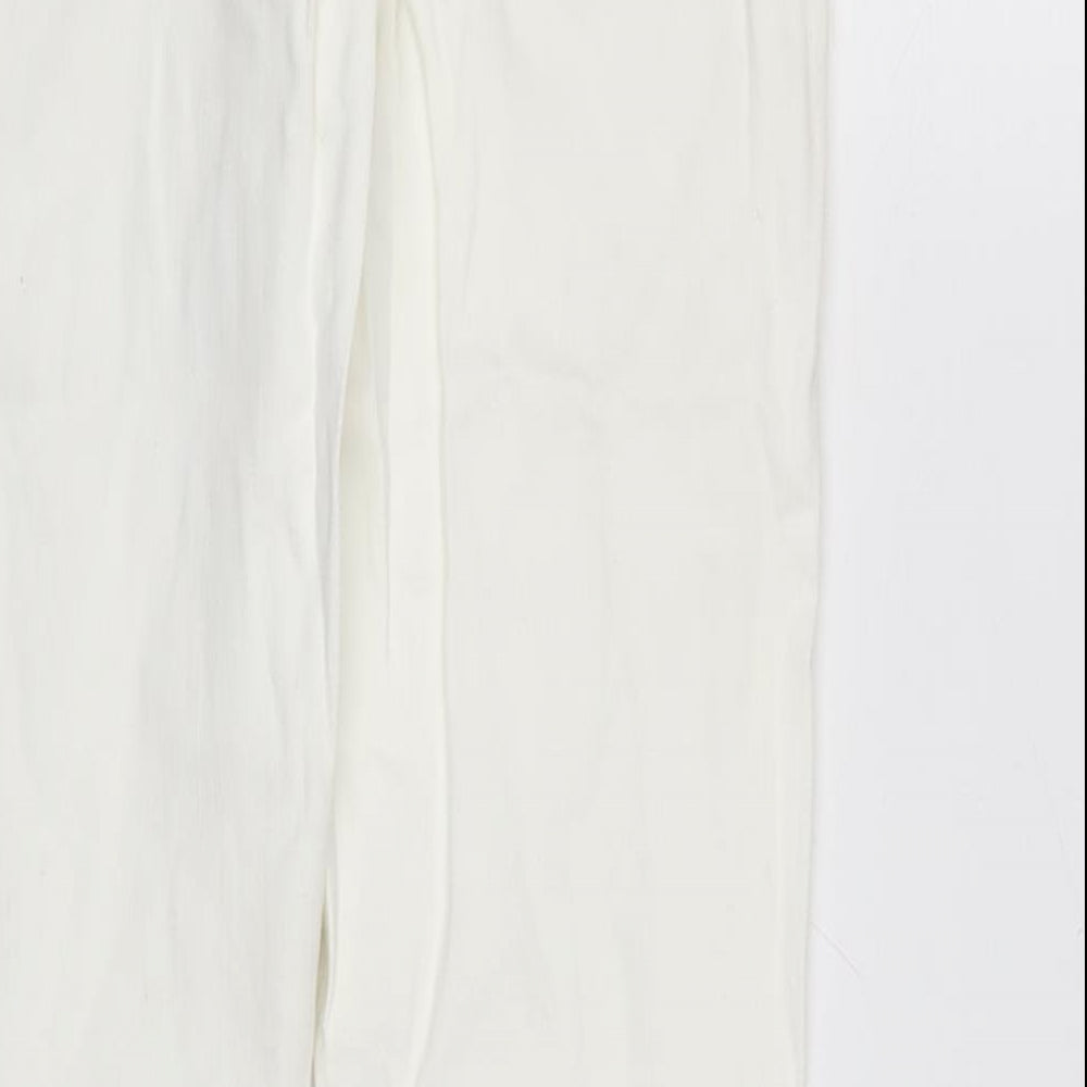 Womens UK Size 10 Topshop Regular Fit Straight Ivory Jeans
