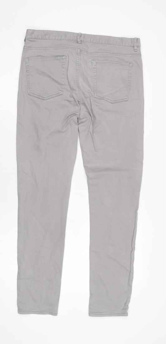 H&M Mens Green Cotton Blend Tapered Jeans Size 2XS L34 in Regular Zip