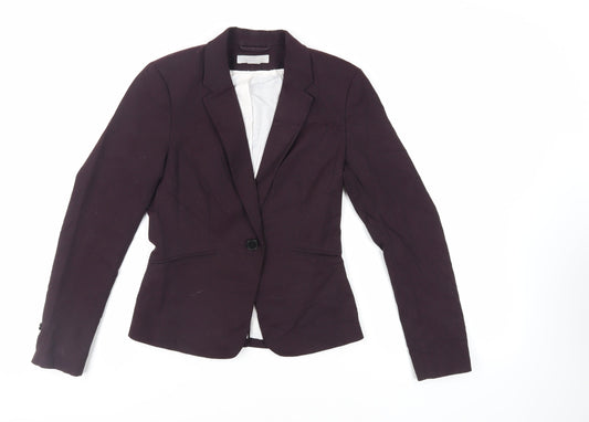H&M Womens Purple Jacket Blazer Size 6 Button