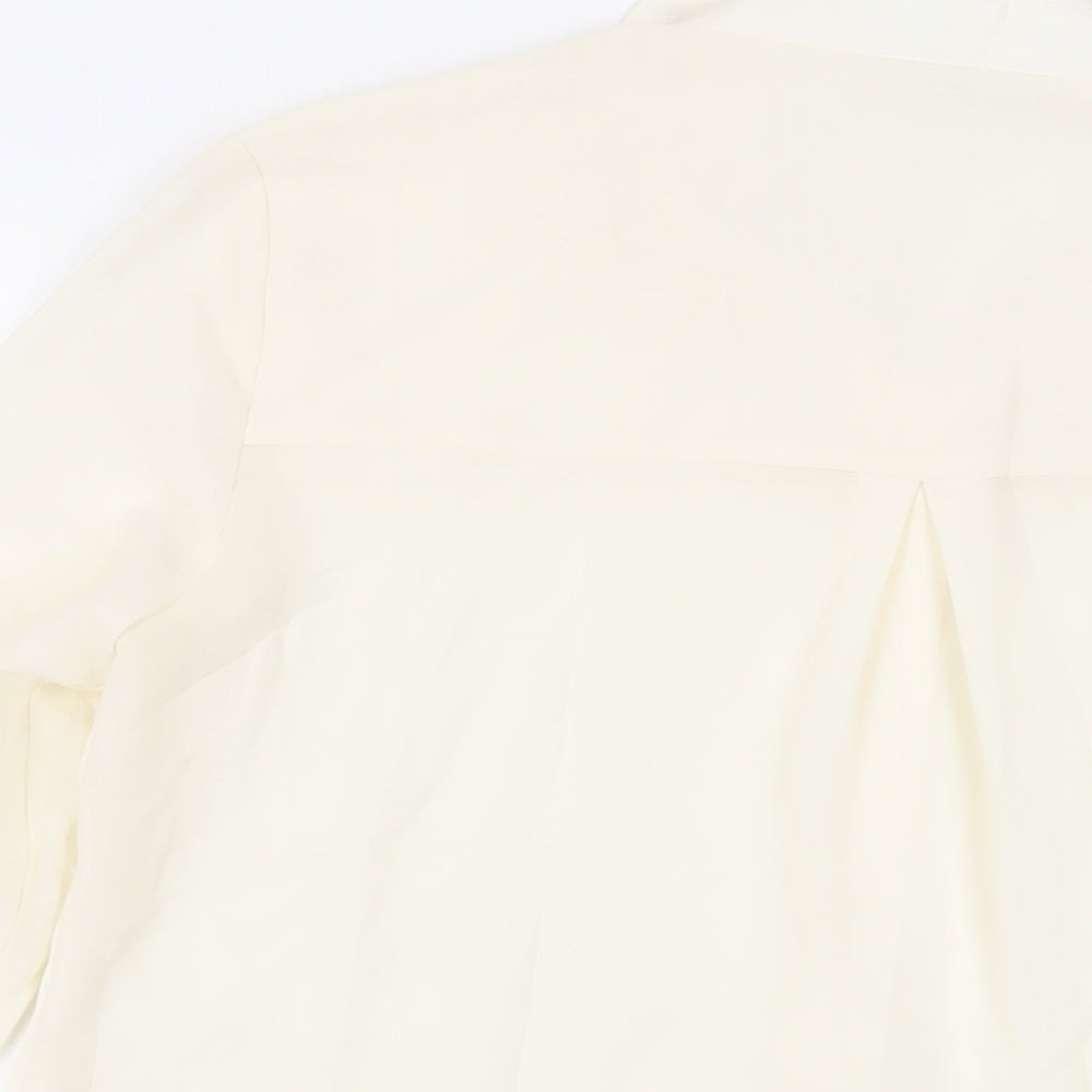 Womens UK Size S Mango Ivory Basic Button-Up