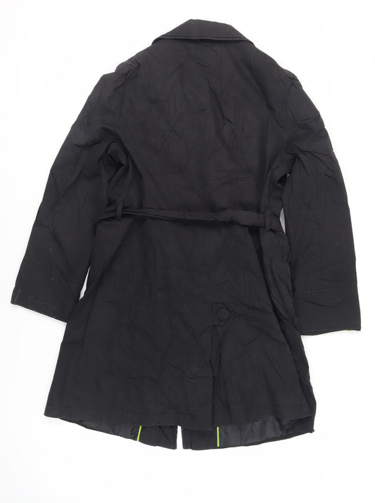 Womens UK Size 16 Per Una Black Trench Coat