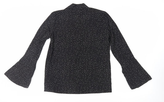 Womens UK Size 8 Warehouse Black Basic Blouse