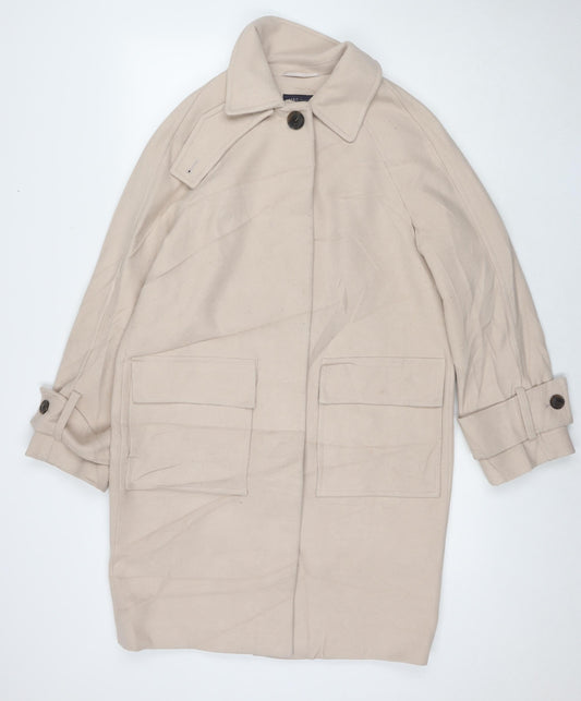 Womens UK Size XS Marks and Spencer Beige Overcoat