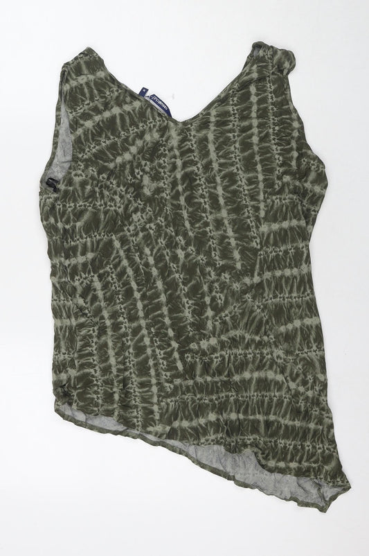 Womens UK Size 16 Casual Club Green Basic Tank