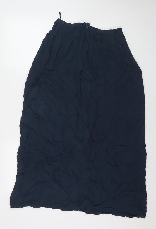 New Look Womens Blue Polyester Maxi Skirt Size 10 Zip