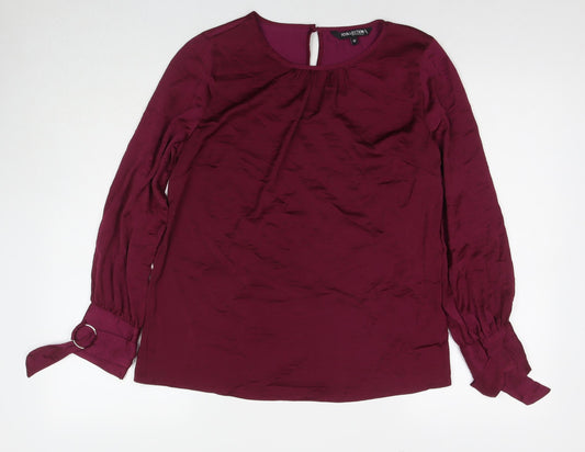 Womens UK Size 16 Debenhams Purple Basic Button-Up