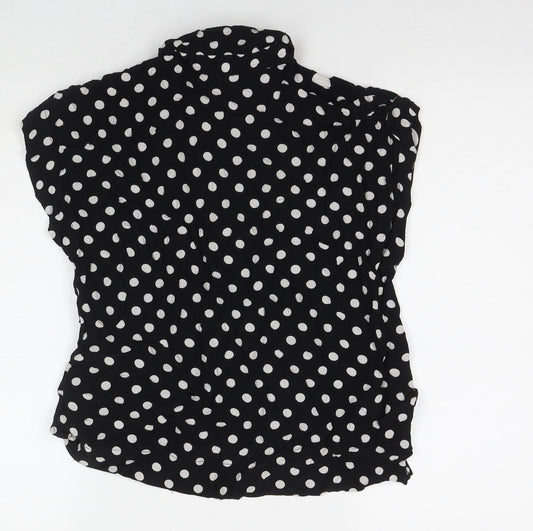 Womens UK Size 8 Topshop Black Basic Button-Up