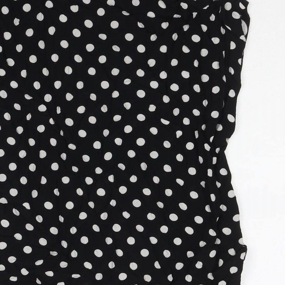 Womens UK Size 8 Topshop Black Basic Button-Up