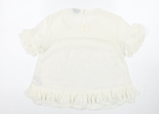 Womens UK Size 8 Topshop White Basic Blouse