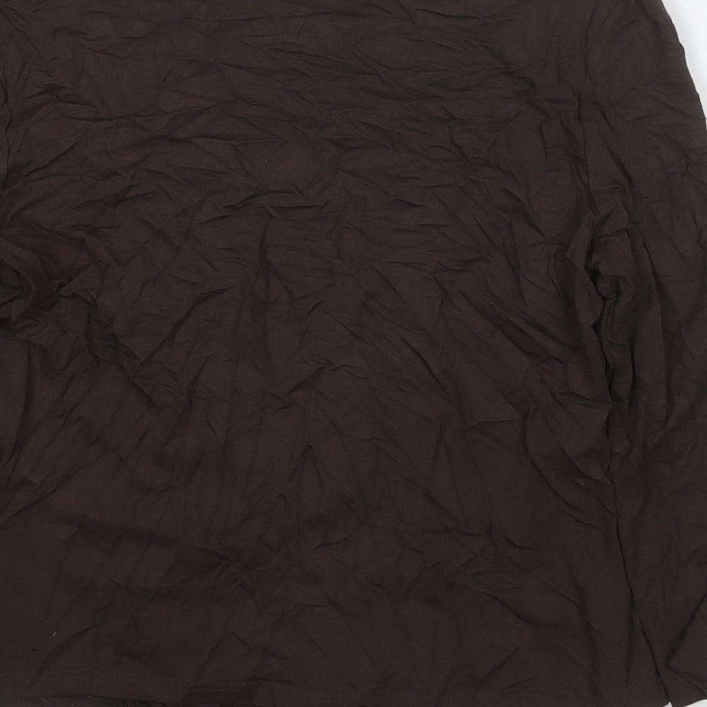 Womens UK Size 12 AMARANTO Brown Basic Blouse